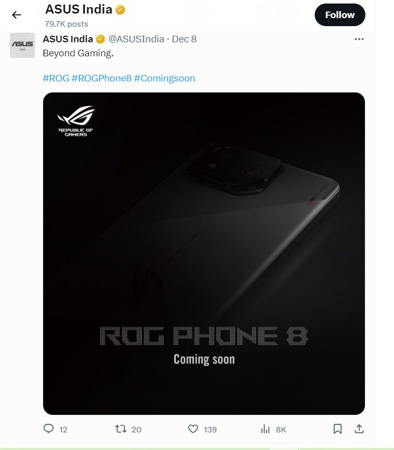 Asus ROG Phone 8 on X